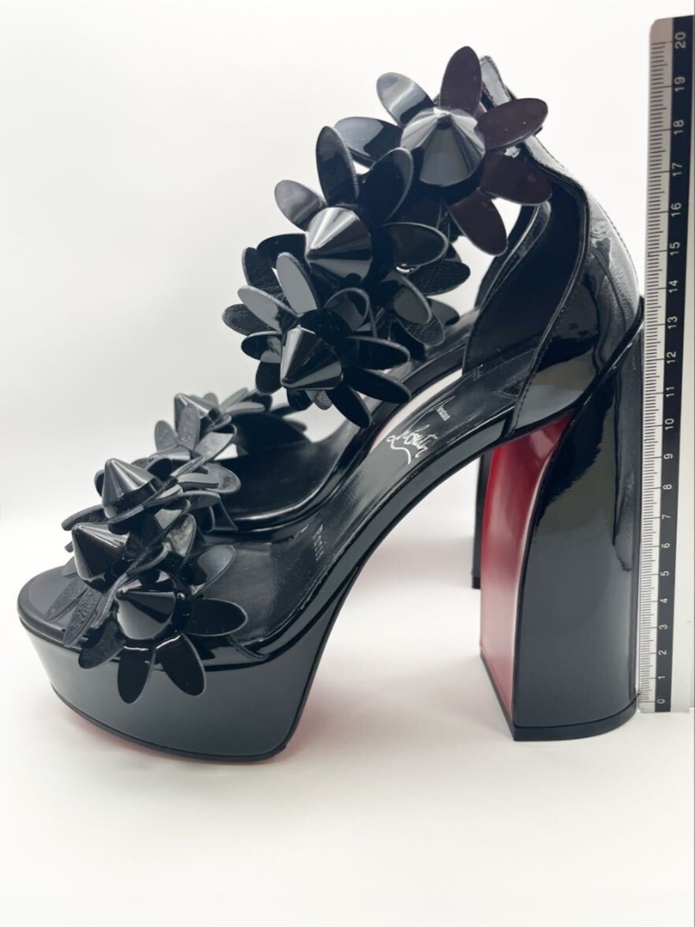 Christian Louboutin Daisy Spikes Alta 130 Black Patent Platform Sandals EU 36 - Picture 3 of 10